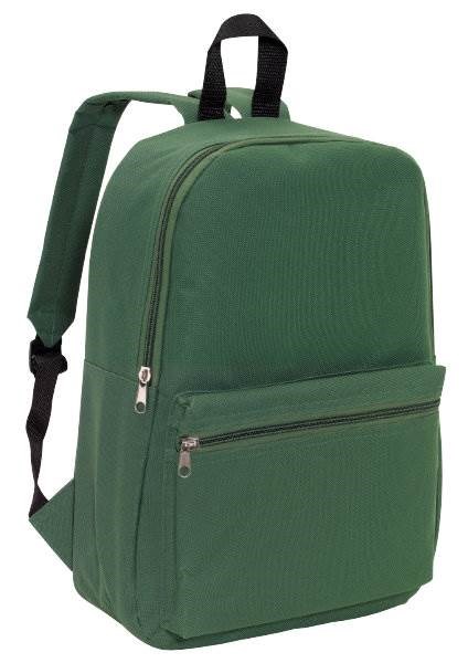 Obrázky: Jednoduchý reklamní batoh s přední kapsou,tm.zelený