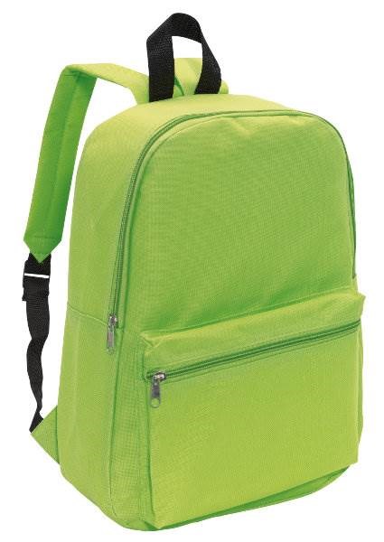 Obrázky: Jednoduchý reklamní batoh s přední kapsou,sv.zelený