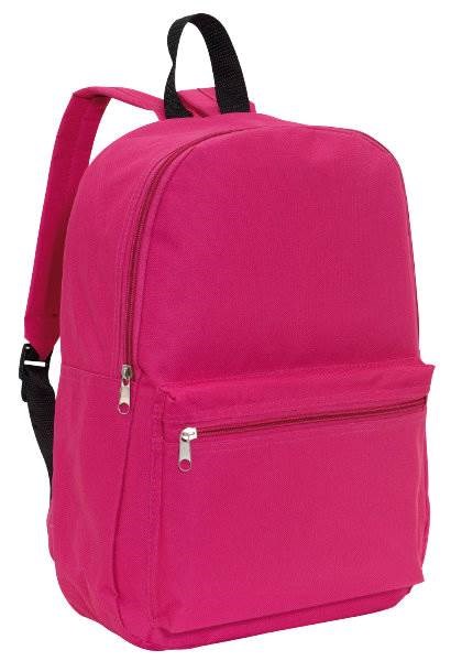 Obrázky: Jednoduchý reklamní batoh s přední kapsou, růžový