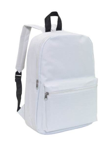 Obrázky: Jednoduchý reklamní batoh s přední kapsou, bílý