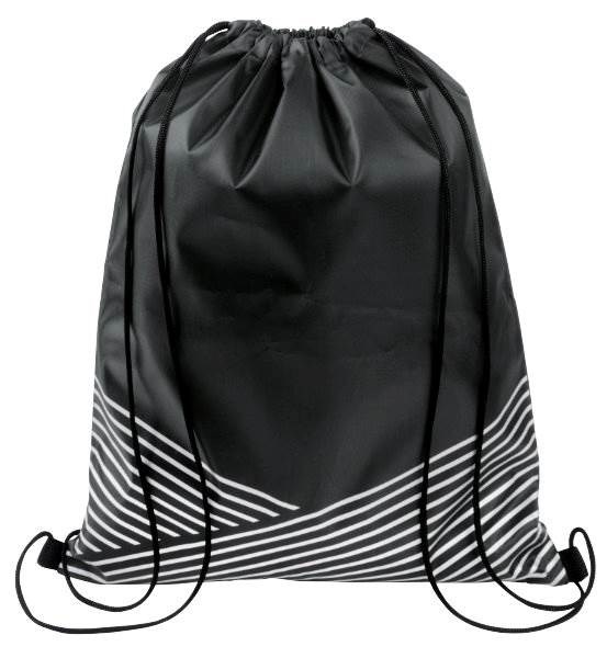 Obrázky: Polyesterový batoh s reflex. pruhy, černý