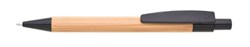 Obrázky: Bambusové kuličkové pero s černými plast. doplňky