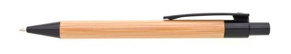Obrázky: Bambusové kuličkové pero s černými plast. doplňky, Obrázek 2