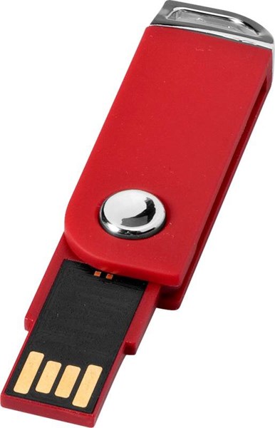 Obrázky: Červený otočný USB flash disk, úchyt na klíče, 8GB