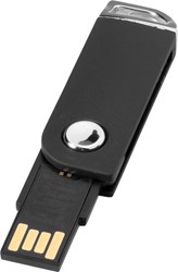 Obrázky: Černý otočný USB flash disk s úchytem na klíče, 4GB