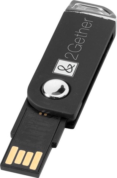 Obrázky: Černý otočný USB flash disk s úchytem na klíče,16GB, Obrázek 6