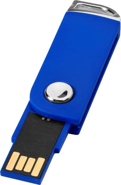 Obrázky: Modrý otočný USB flash disk s úchytem na klíče, 1GB, Obrázek 2