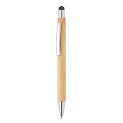 Obrázky: Kuličkové pero a stylus z bambusu s chrom.doplňky