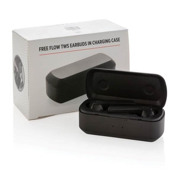 Obrázky: TWS černá bezdrátová sluchátka v nabíjecí krabičce, Obrázek 6