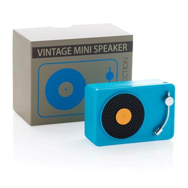 Obrázky: Mini Vintage bezdrátový reproduktor 3W, sv. modrý, Obrázek 9