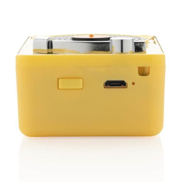 Obrázky: Mini Vintage bezdrátový reproduktor 3W, žlutý, Obrázek 3