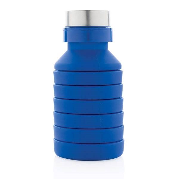 Obrázky: Nepropustná modrá silikonová skládací láhev 550ml, Obrázek 4
