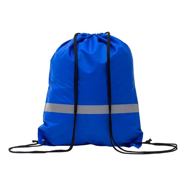 Obrázky: Stahovací batoh s reflexním páskem, modrý