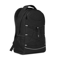 Obrázky: Černý batoh z RPET s reflexním panelem
