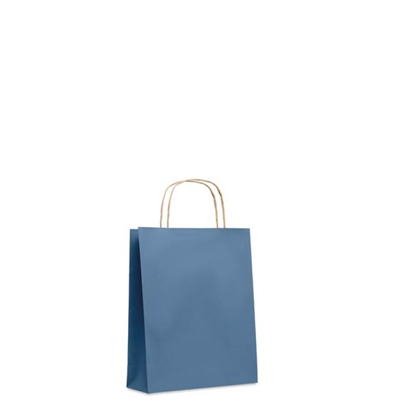 Obrázky: Papírová taška modrá 18x8x21cm, kroucená držadla