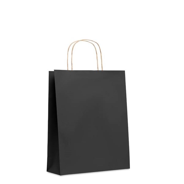 Obrázky: Papírová taška černá 25x11x32cm, kroucená držadla