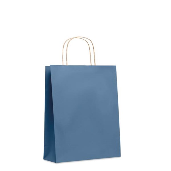 Obrázky: Papírová taška modrá 25x11x32cm, kroucená držadla