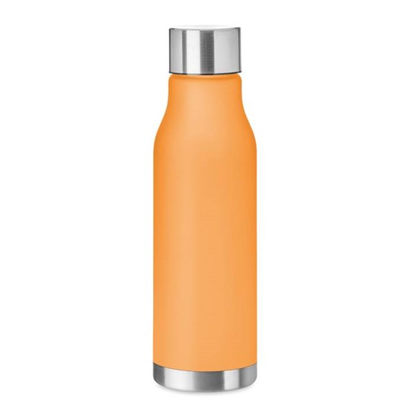 Obrázky: Oranžová láhev z RPET, pogumovaná úprava, 600ml