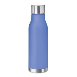 Obrázky: Král. modrá láhev z RPET, pogumovaná úprava, 600ml