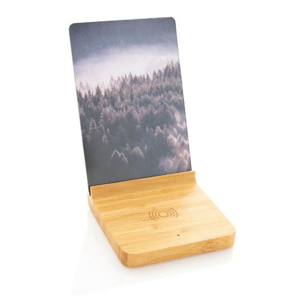 Obrázky: Bambusový fotorámeček s bezdrátovou nabíječkou 5W