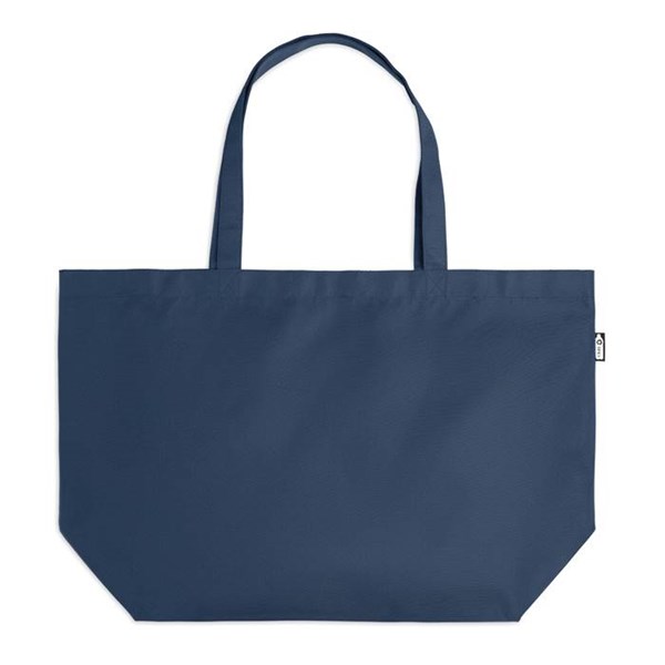 Obrázky: Velká RPET nákupní taška se širokým dnem, modrá, Obrázek 6
