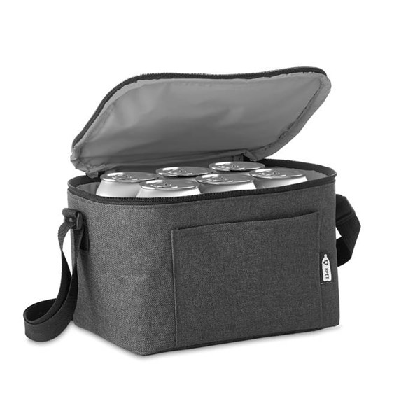 Obrázky: Chladicí RPET taška na plechovky, černá melanž, Obrázek 2