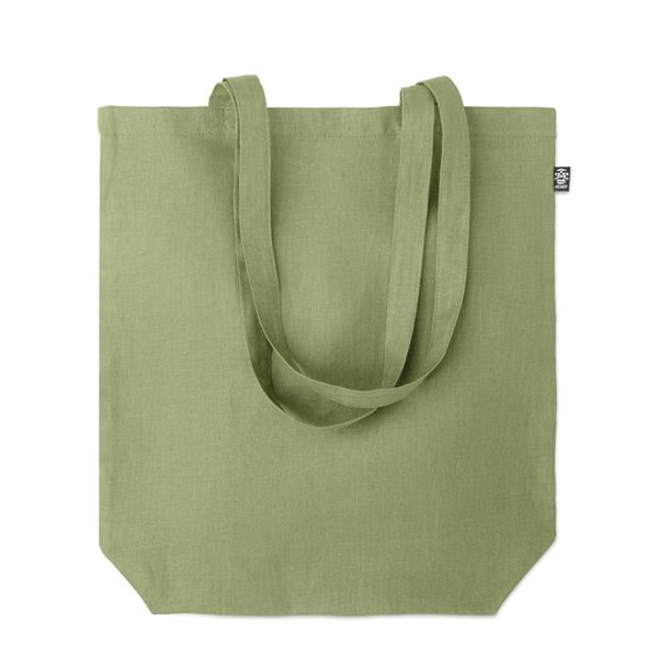 Obrázky: Zelená nákupní taška z konopné látky, 200g, Obrázek 4