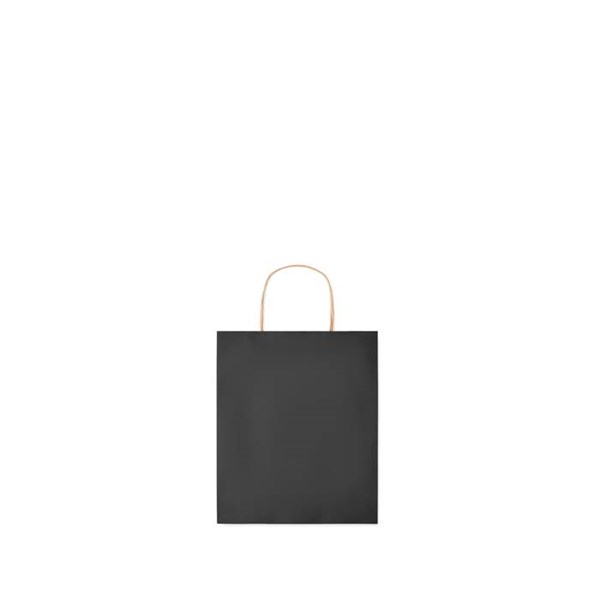 Obrázky: Papírová taška černá 18x8x21cm, kroucená držadla, Obrázek 2