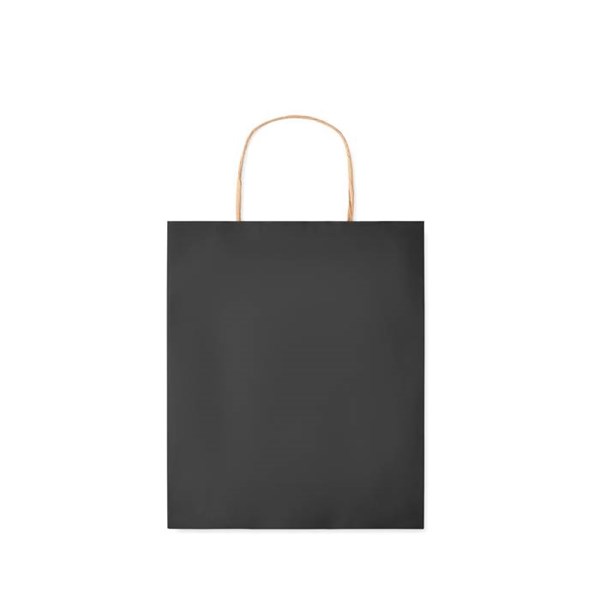 Obrázky: Papírová taška černá 18x8x21cm, kroucená držadla, Obrázek 3