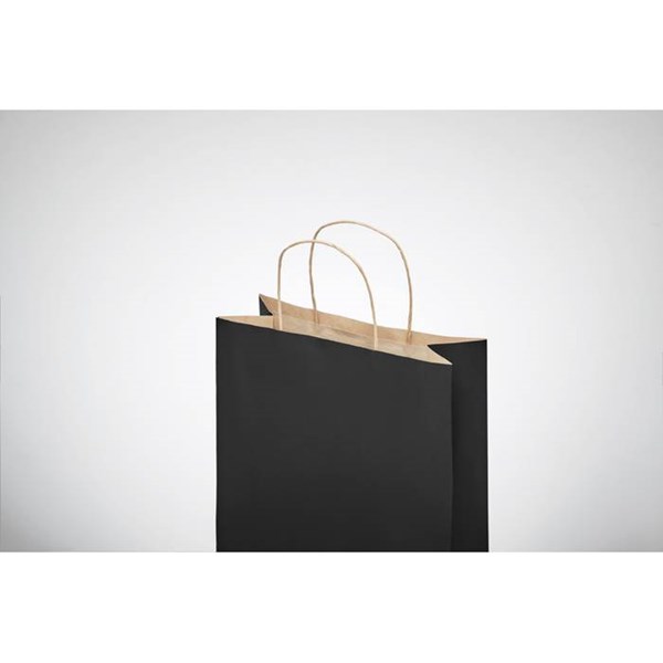 Obrázky: Papírová taška černá 18x8x21cm, kroucená držadla, Obrázek 4