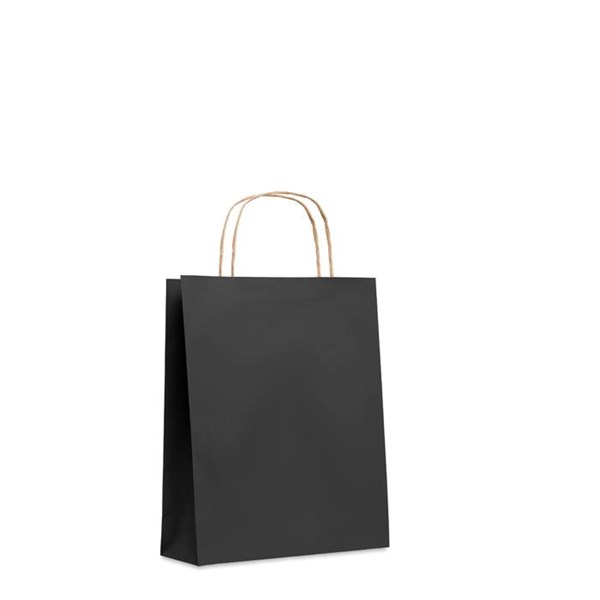 Obrázky: Papírová taška černá 18x8x21cm, kroucená držadla, Obrázek 5