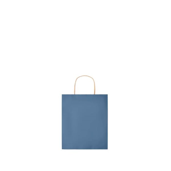 Obrázky: Papírová taška modrá 18x8x21cm, kroucená držadla, Obrázek 2