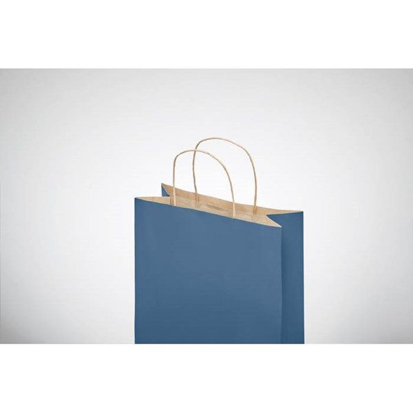 Obrázky: Papírová taška modrá 18x8x21cm, kroucená držadla, Obrázek 4