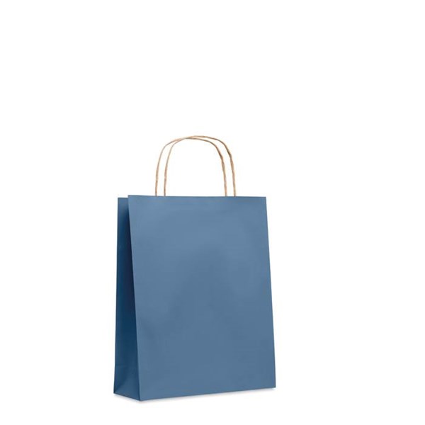 Obrázky: Papírová taška modrá 18x8x21cm, kroucená držadla, Obrázek 5