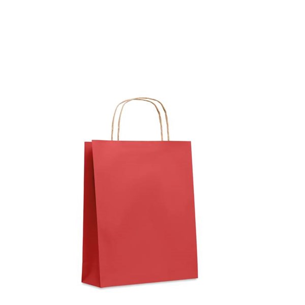 Obrázky: Papírová taška červená 18x8x21cm, kroucená držadla, Obrázek 5