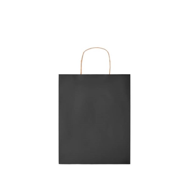 Obrázky: Papírová taška černá 25x11x32cm, kroucená držadla, Obrázek 2