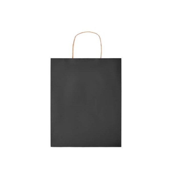Obrázky: Papírová taška černá 25x11x32cm, kroucená držadla, Obrázek 3