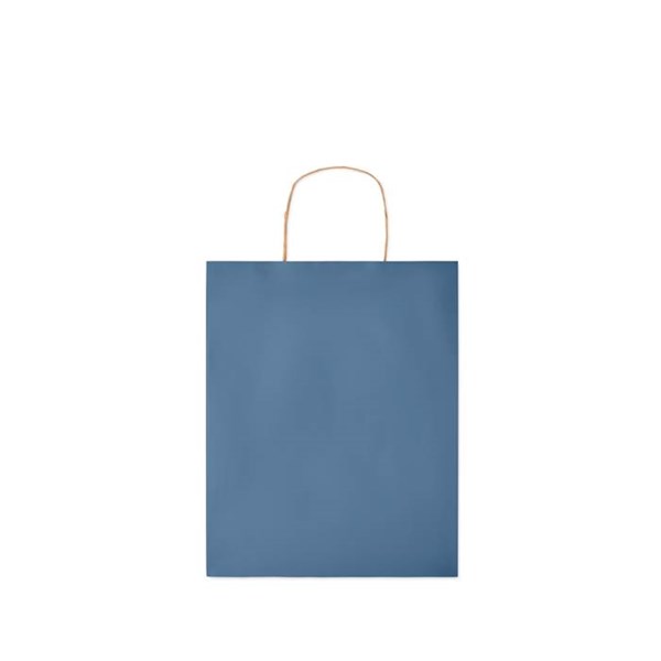 Obrázky: Papírová taška modrá 25x11x32cm, kroucená držadla, Obrázek 3