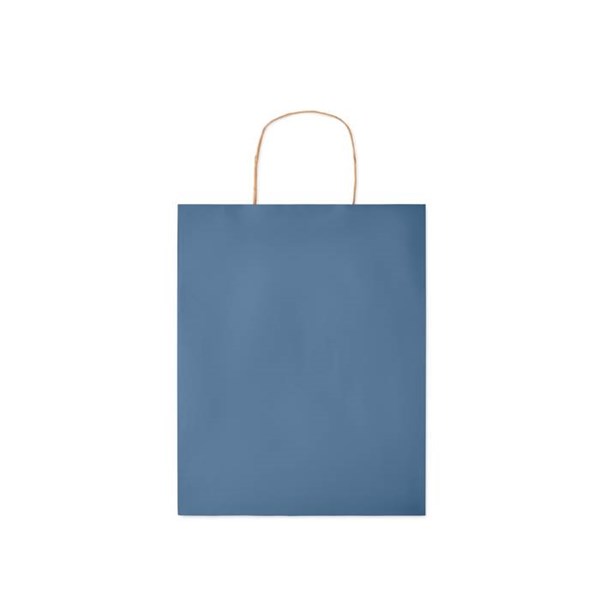 Obrázky: Papírová taška modrá 25x11x32cm, kroucená držadla, Obrázek 4