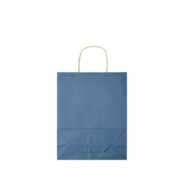 Obrázky: Papírová taška modrá 25x11x32cm, kroucená držadla, Obrázek 5
