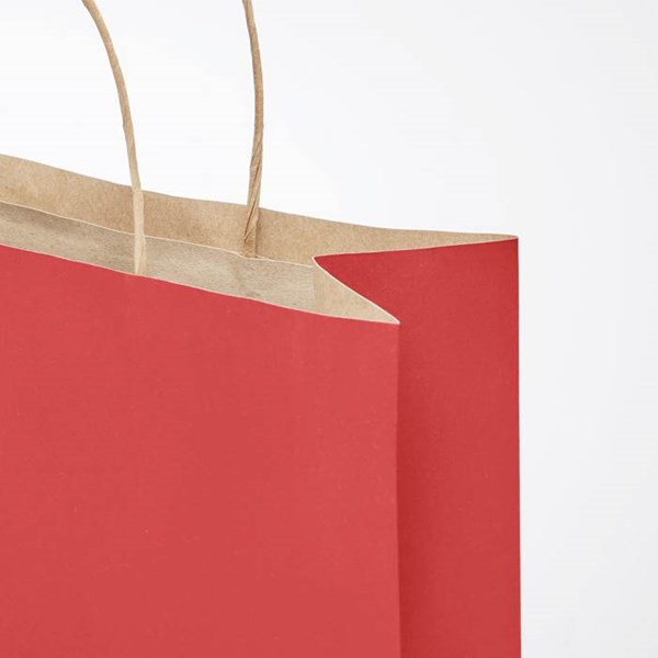 Obrázky: Papírová taška červená 32x12x40cm,kroucená držadla, Obrázek 4
