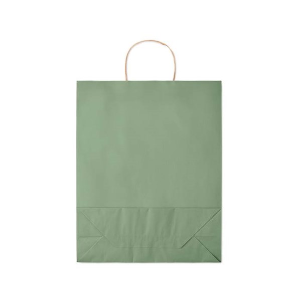 Obrázky: Papírová taška zelená 32x12x40cm, kroucená držadla, Obrázek 3