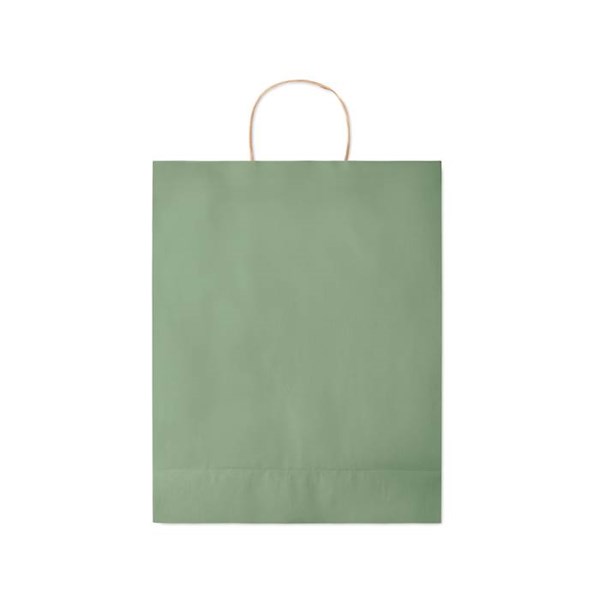 Obrázky: Papírová taška zelená 32x12x40cm, kroucená držadla, Obrázek 4