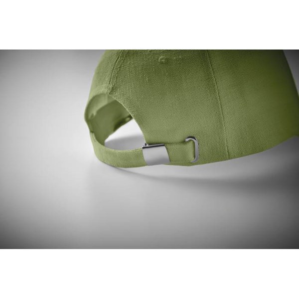 Obrázky: Zelená pětidílná čepice z konopí s kov. sponou, Obrázek 4