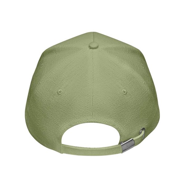 Obrázky: Zelená pětidílná čepice z konopí s kov. sponou, Obrázek 5