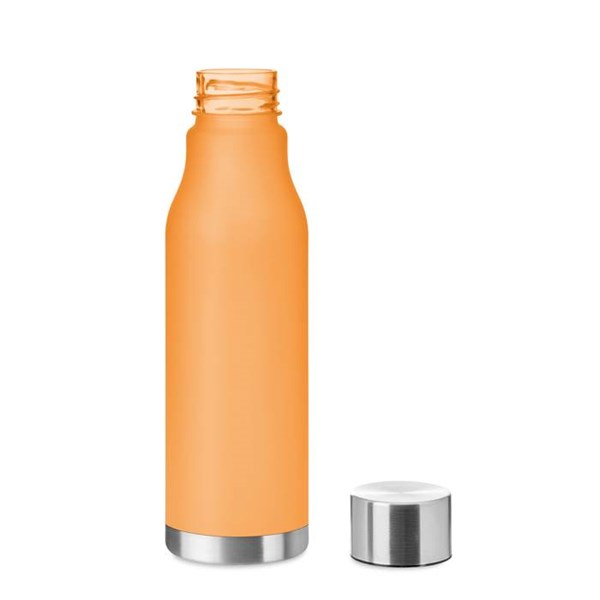 Obrázky: Oranžová láhev z RPET, pogumovaná úprava, 600ml, Obrázek 2