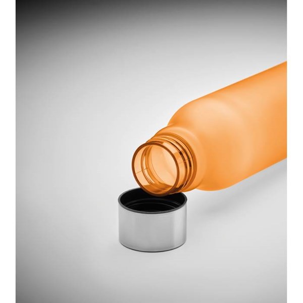 Obrázky: Oranžová láhev z RPET, pogumovaná úprava, 600ml, Obrázek 4