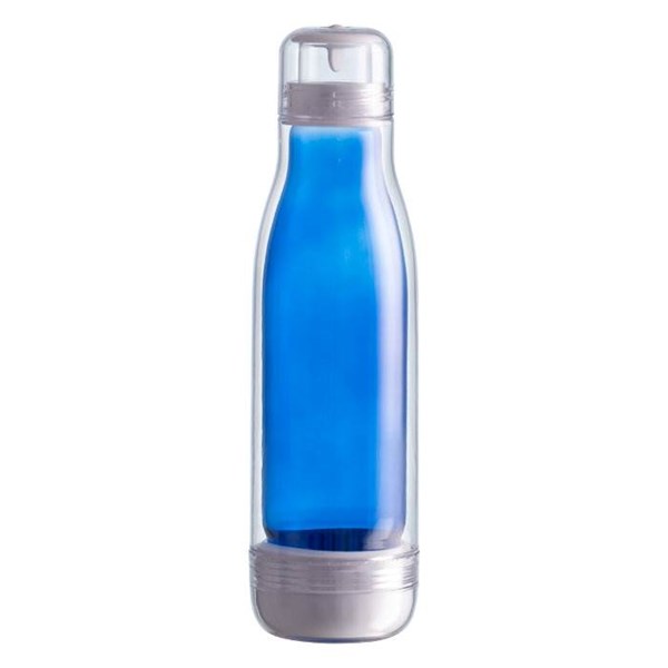 Obrázky: Dvoustěnná modrá termoláhev 520 ml-sklo/tritan, Obrázek 4