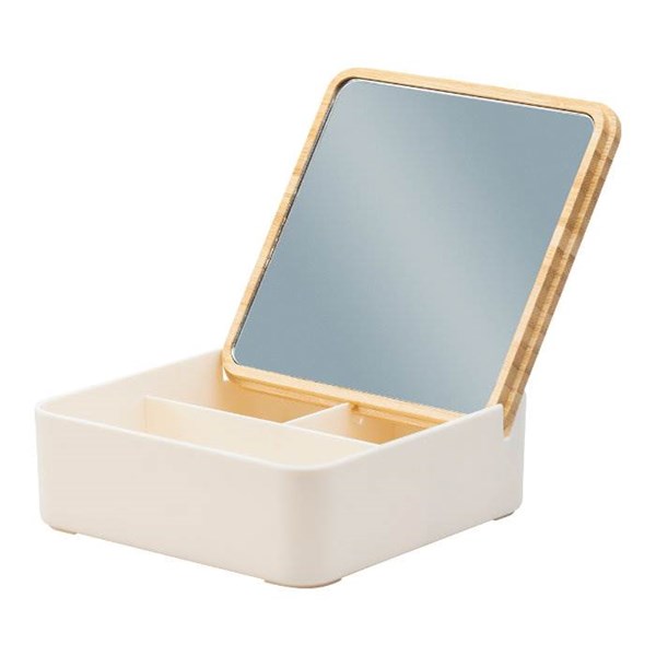 Obrázky: Kosmetická krabička s bambusovým víkem se zrcadlem, Obrázek 2