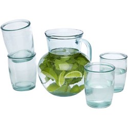 Obrázky: Džbán a 4 sklenice z recyklovaného skla
